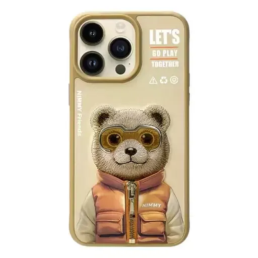 قاب مدل نیمی (nimmy) سه بعدی طرح خرس گلدوزی شده مناسب برای گوشی آیفون – Iphone 16pro - تصویر ۲