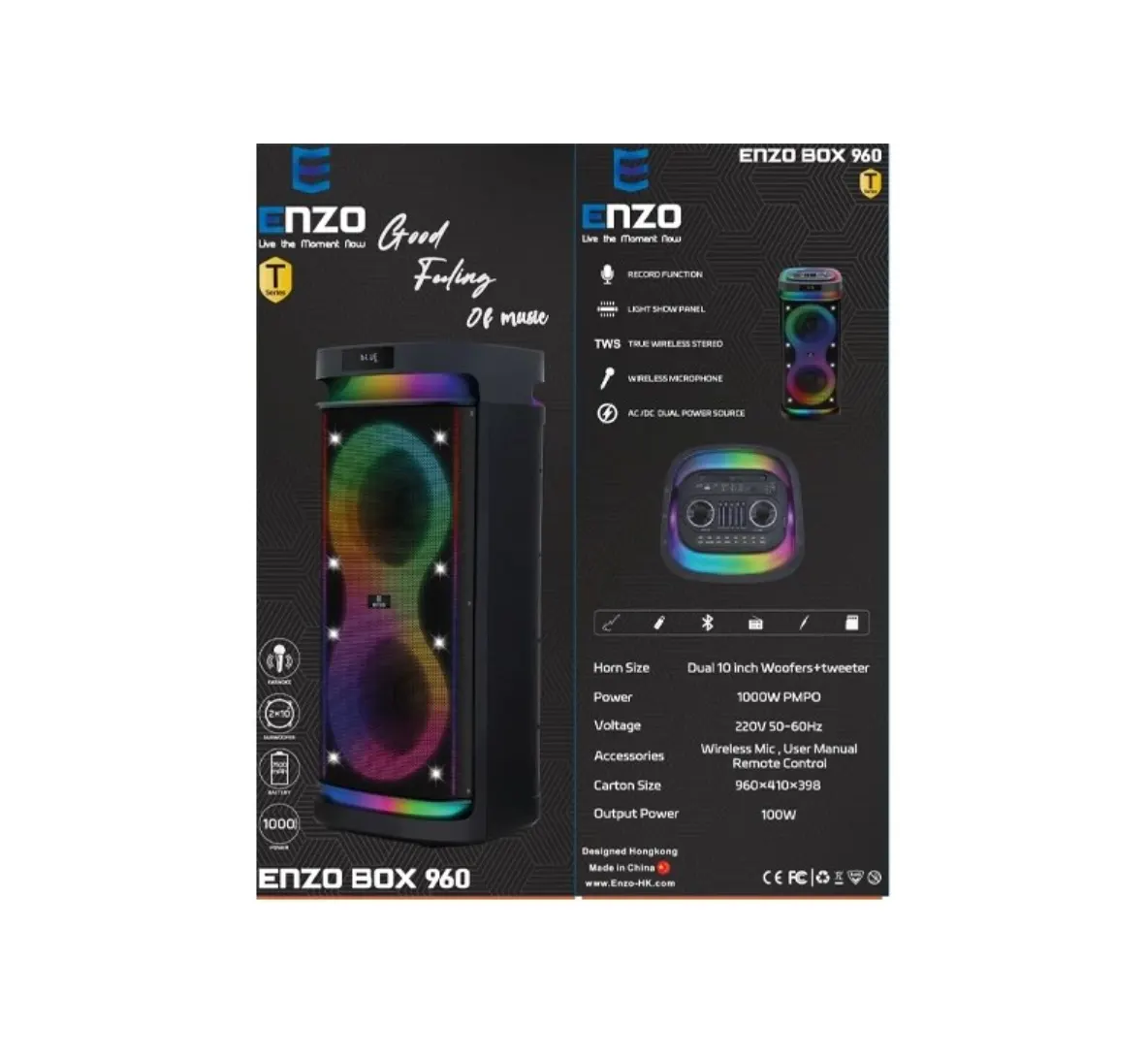 اسپیکر انزو باکس ENZO BOX 960 2x10" 100W - تصویر ۲