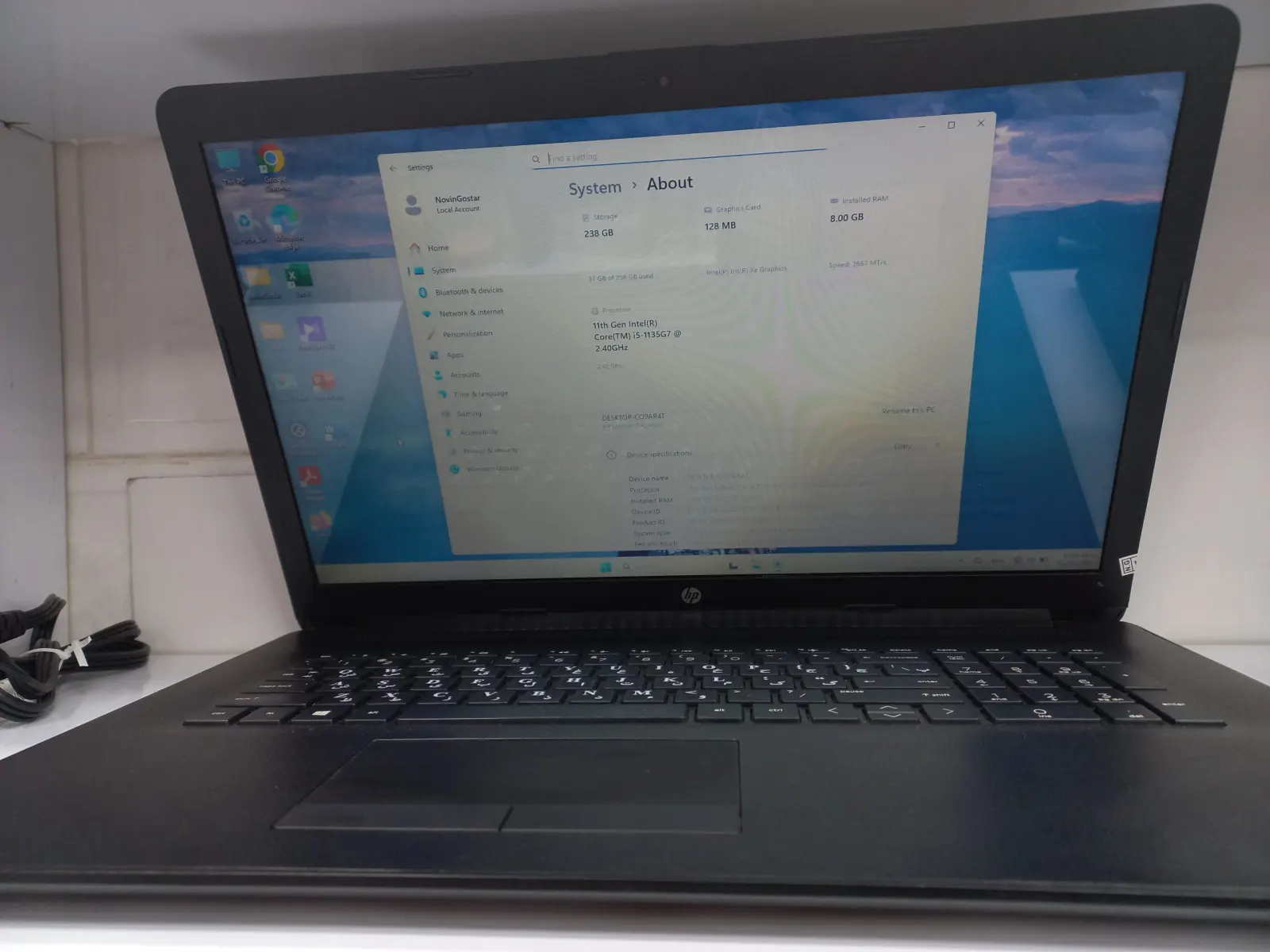 لپ تاپ اچ پی استوک laptop 17 i5-1135G7 8GB 256GB ssd intel iris xe - تصویر ۴