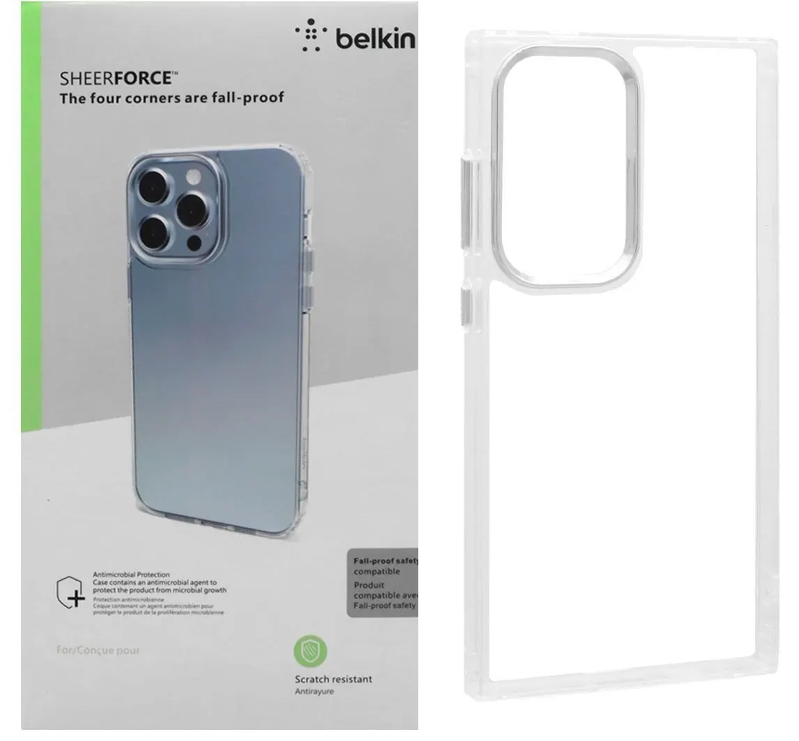 قاب شفاف گوشی سامسونگ S24 الترا برند بلکین دکمه و رینگ متال Belkin For Samsung S24 Ultra