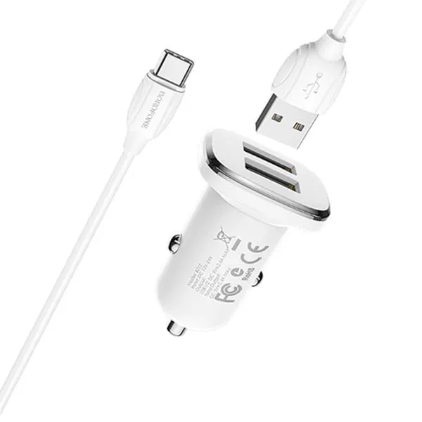 شارژر فندکی بروفون مدل BZ12A به همراه کابل تبدیل USB-C - تصویر ۲