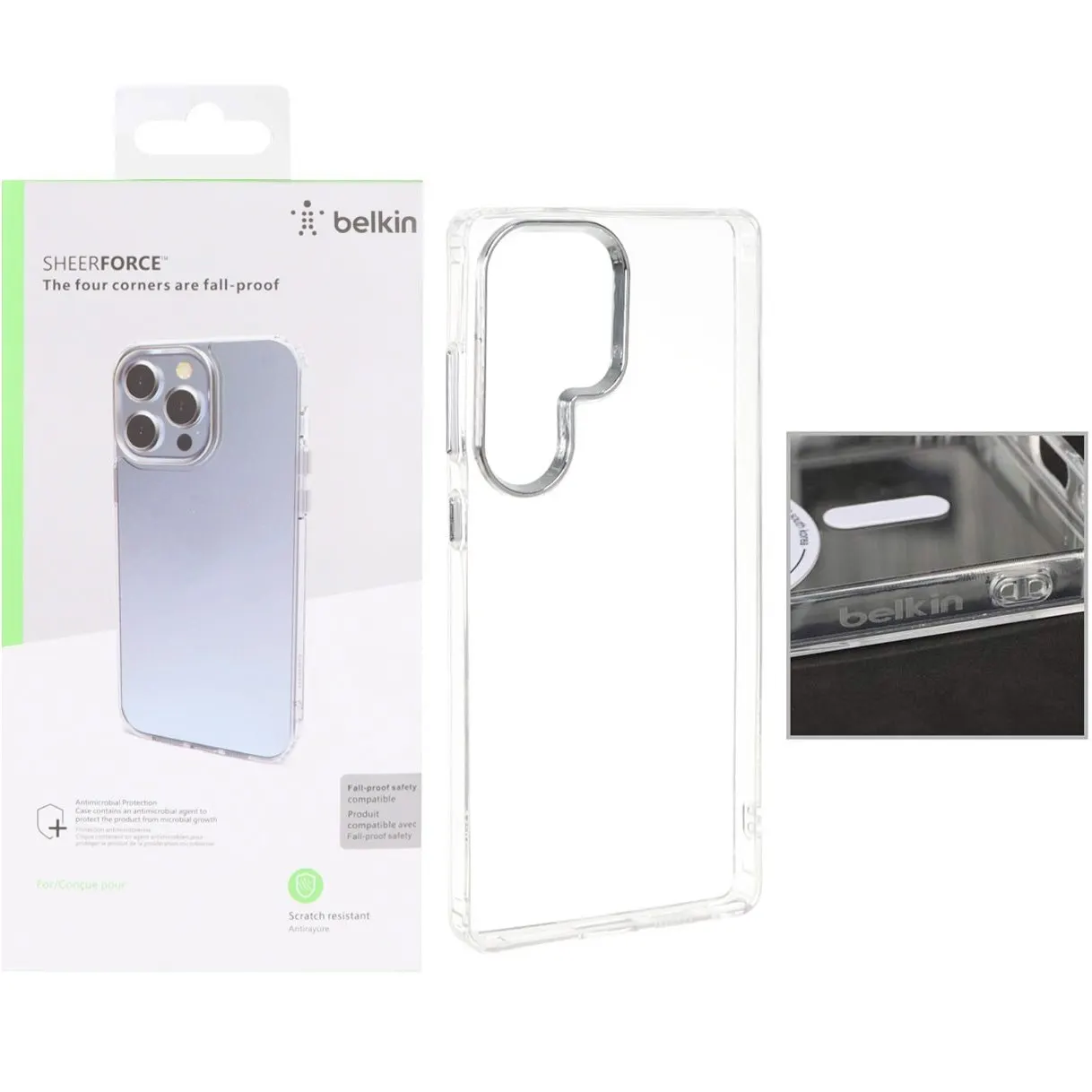 قاب شفاف گوشی سامسونگ S25 الترا برند بلکین دکمه و رینگ متال Belkin For Samsung S25 Ultra