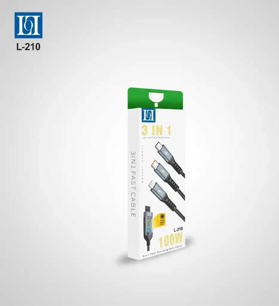 کابل فست شارژِ ۳ در ۱ مدل L-۲۱۰ - تصویر ۲
