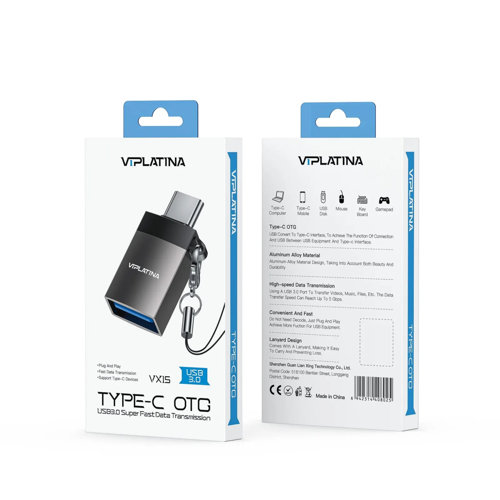 مبدل OTG USB-C ویپلاتینا مدل VX15 - تصویر ۲