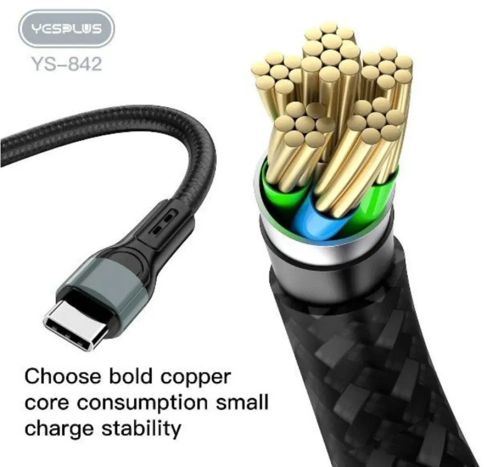 کابل فست شارژ30وات yesplus ys-842 type-c - تصویر ۴