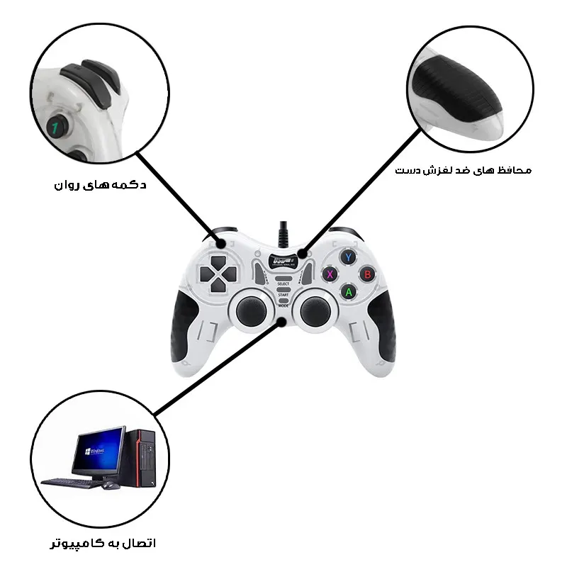 دسته بازی مدل USB-606 - تصویر ۲