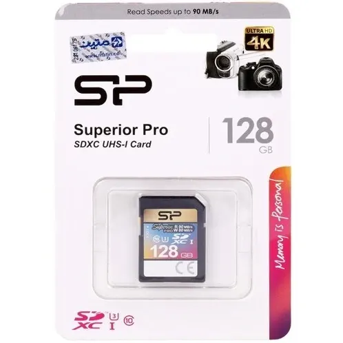 کارت حافظه  سیلیکون پاور مدل Superior Pro کلاس 10 استاندارد سرعت 90MBps ظرفیت 128 گیگابایت