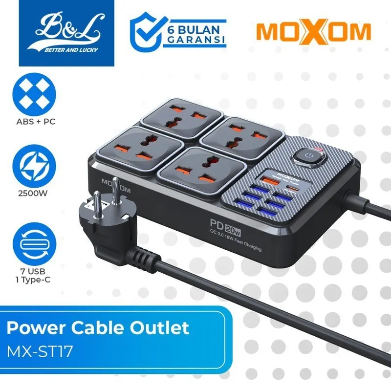 چندراهی برق رومیزی موکسوم مدل MH-ST17 - تصویر ۵