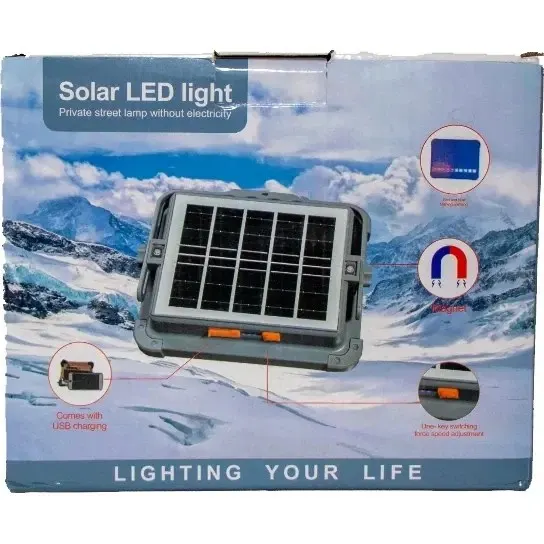 چراغ خورشیدی LED دیواری IP66 | پروژکتور سولار ضدآب با شارژ USB - تصویر ۶